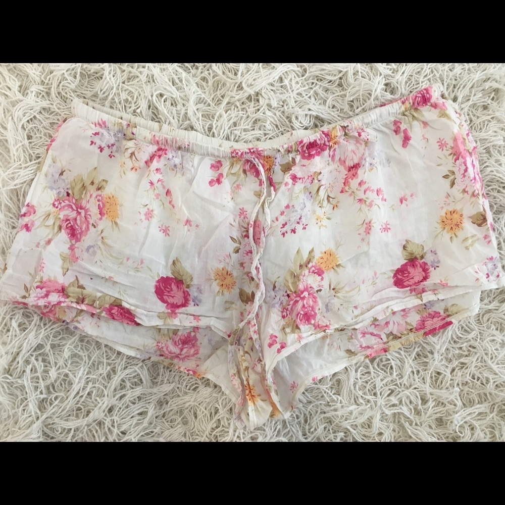 floral cotton lounge shorts